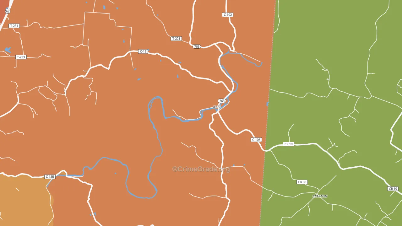 Neel, OH Map of Assault Rates