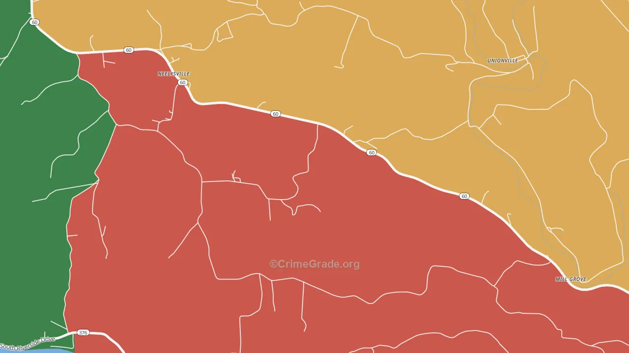 Neelysville, OH Map of Assault Rates