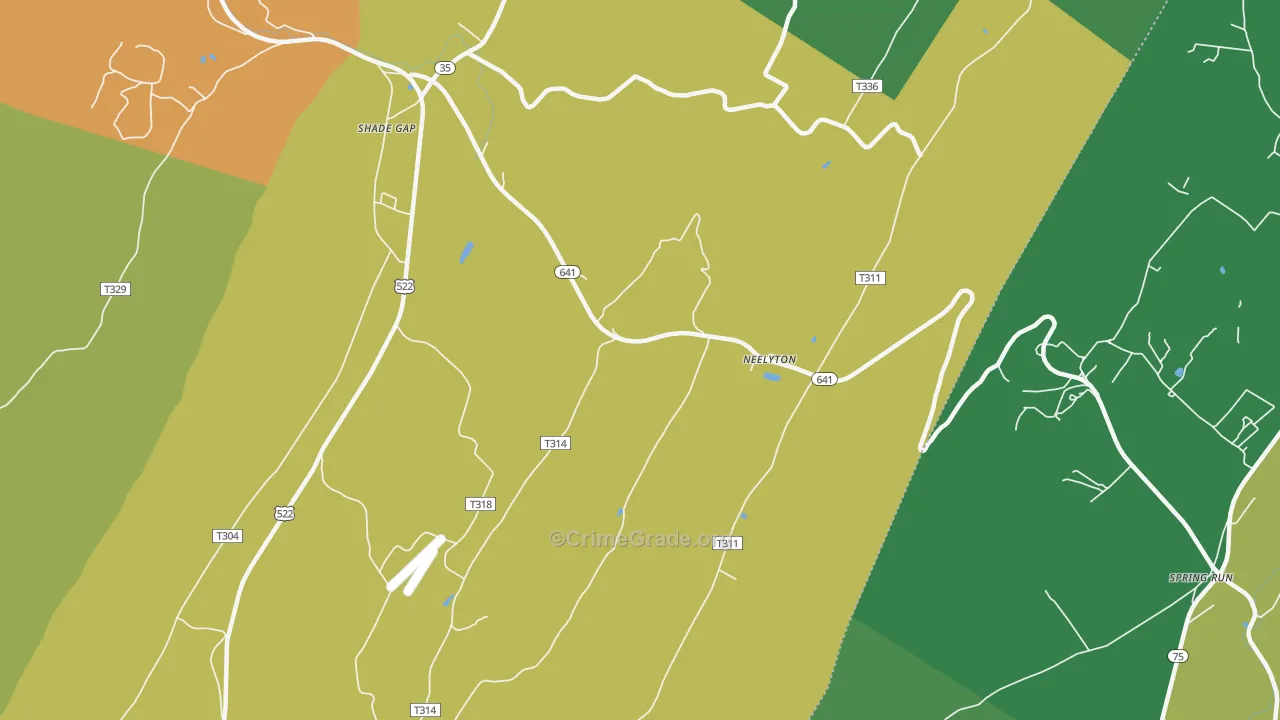 Neelyton, PA Map of Assault Rates