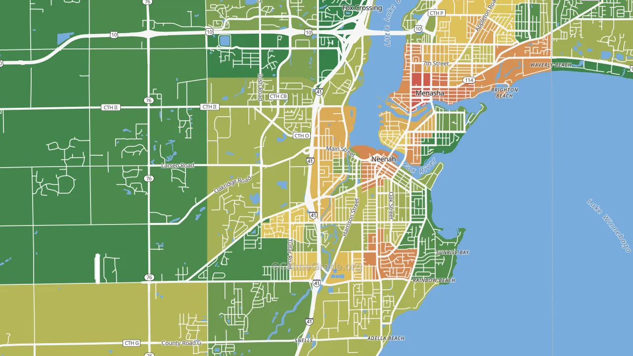 Neenah, WI Map of Assault Rates