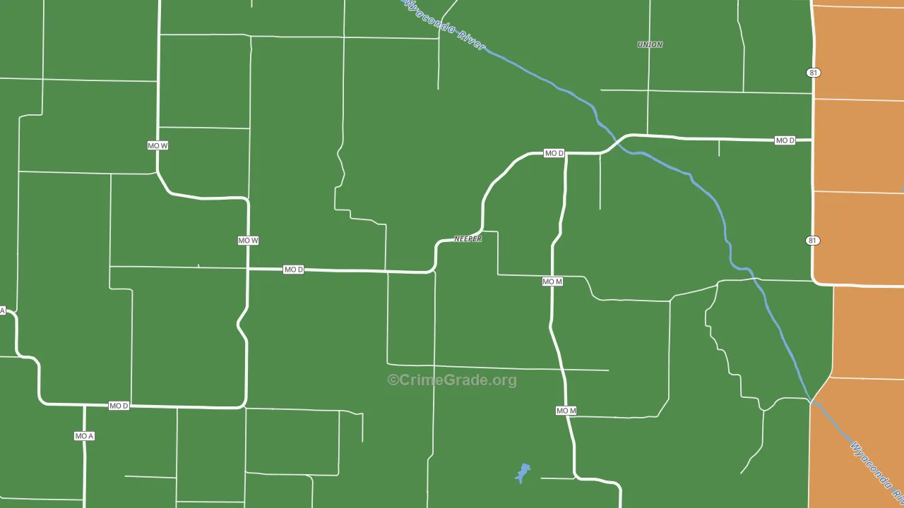 Neeper, MO Map of Assault Rates