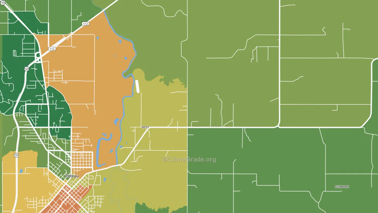 Neff, OK Map of Assault Rates