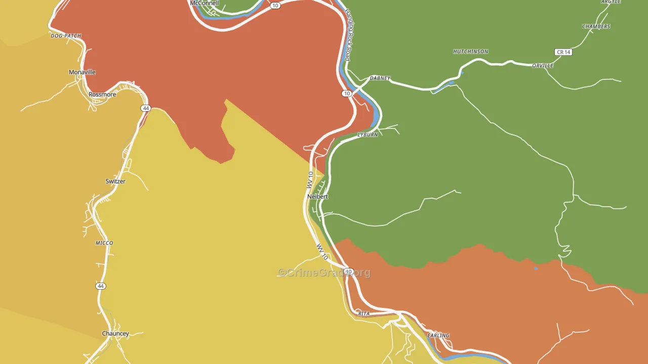 Neibert, WV Map of Assault Rates