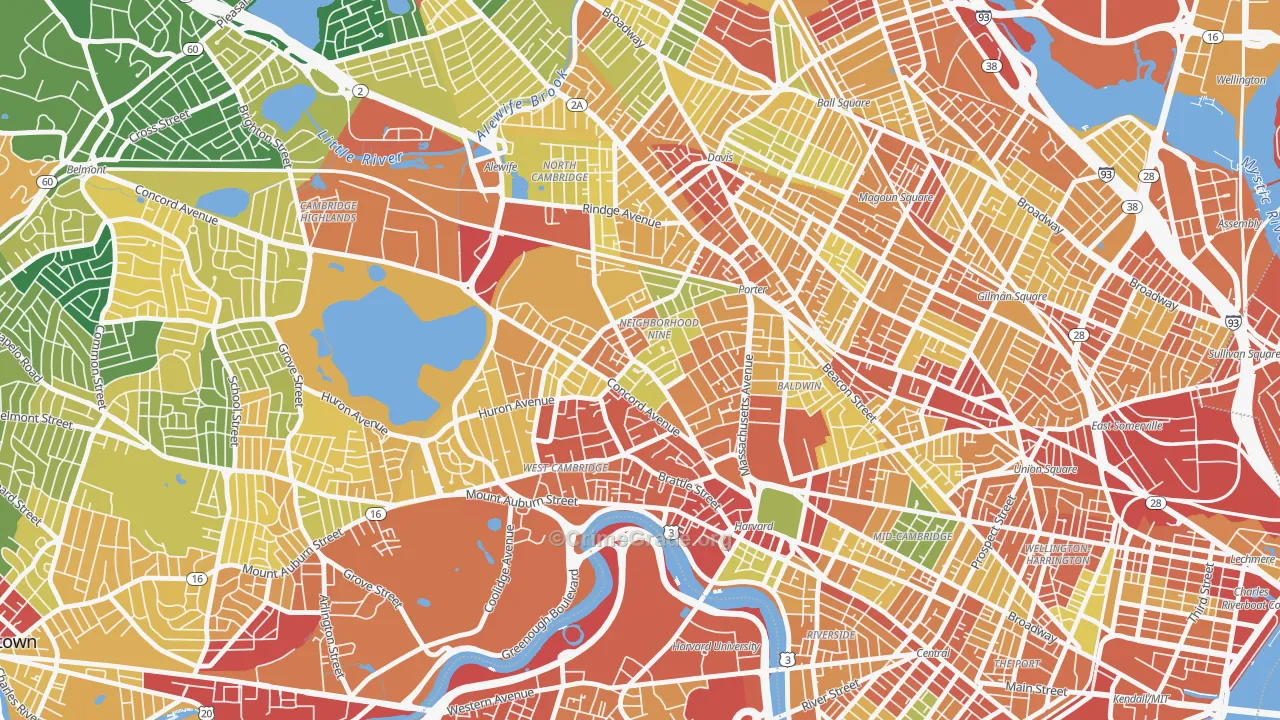 Neighborhood Nine, Cambridge, MA Map of Assault Rates