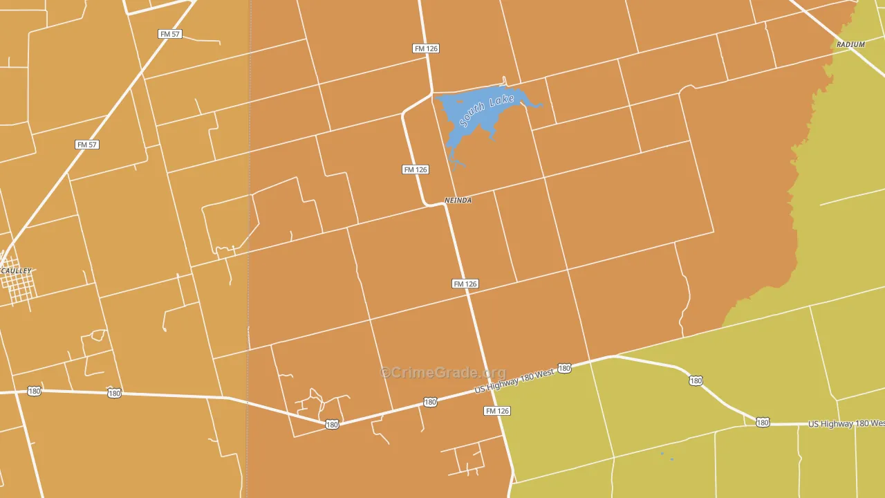 Neinda, TX Map of Assault Rates