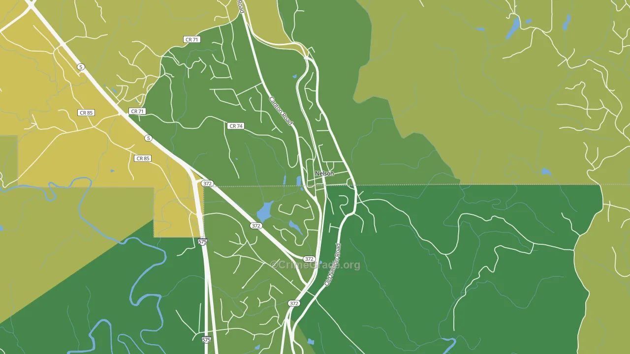 Nelson, GA Map of Assault Rates