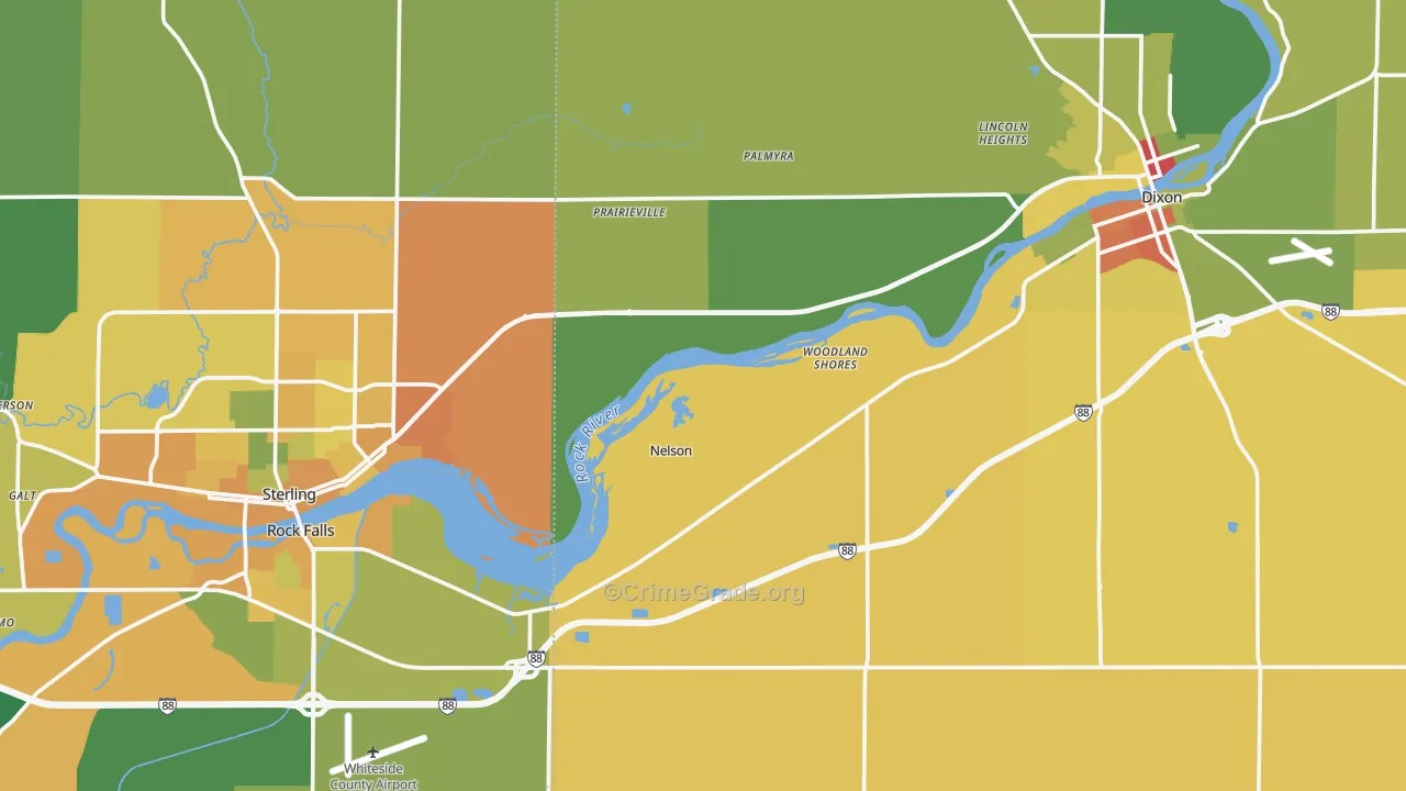 Nelson, IL Map of Assault Rates