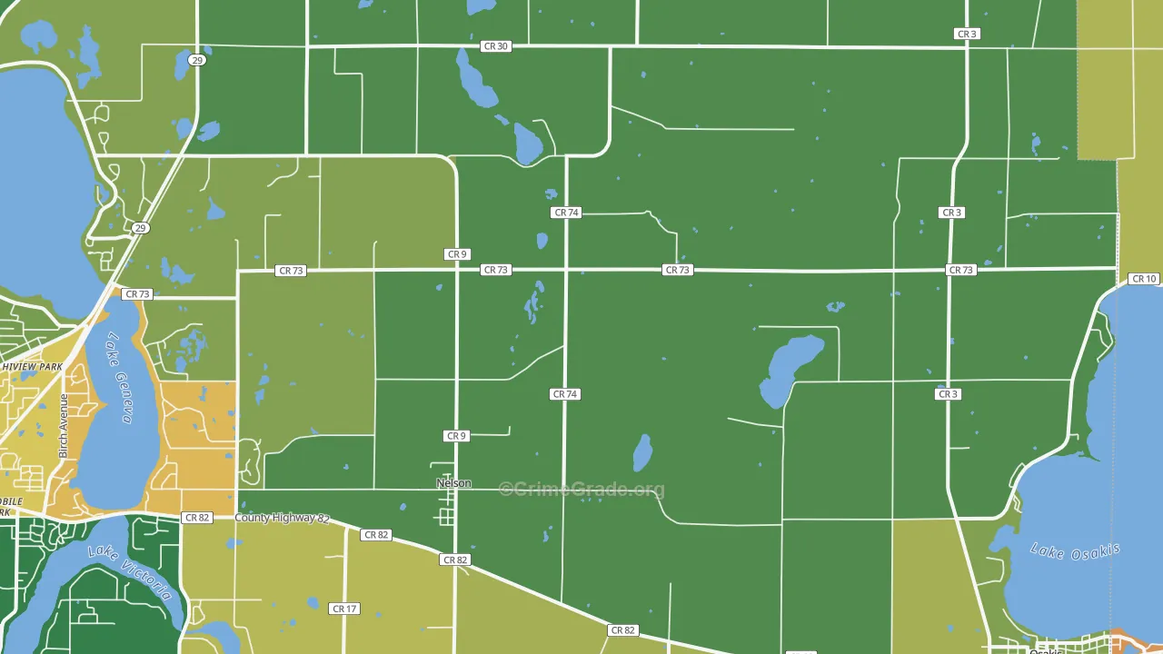 Nelson, MN Map of Assault Rates