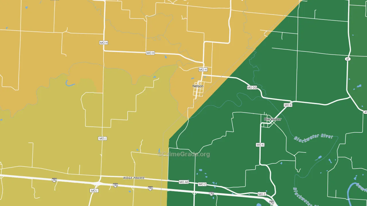 Nelson, MO Map of Assault Rates