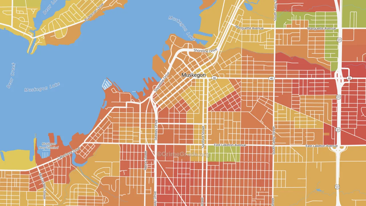 Nelson, Muskegon, MI Map of Assault Rates