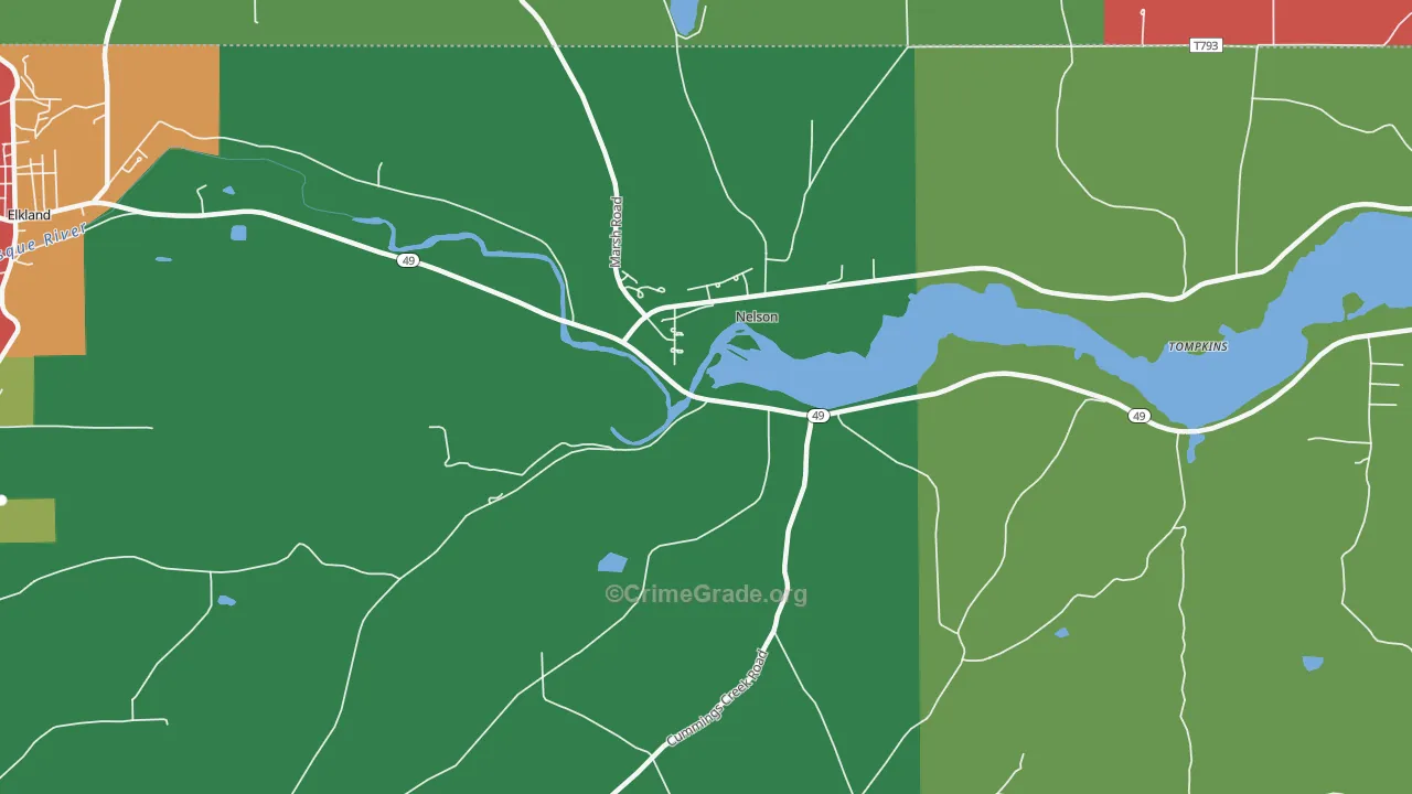 Nelson, PA Map of Assault Rates