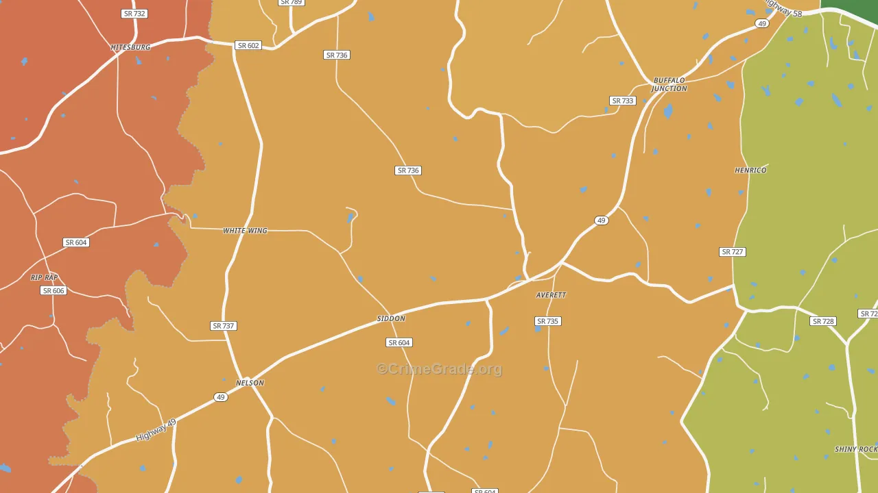 Nelson, VA Map of Assault Rates