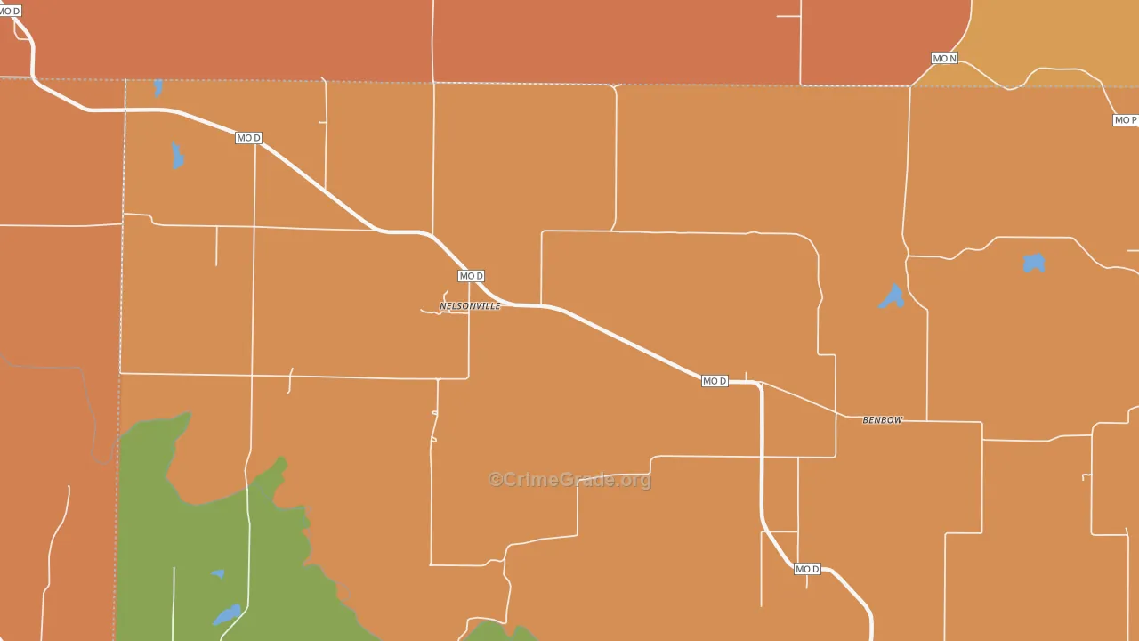 Nelsonville, MO Map of Assault Rates