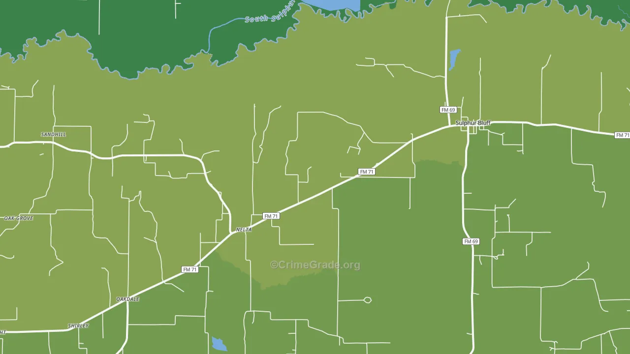 Nelta, TX Map of Assault Rates