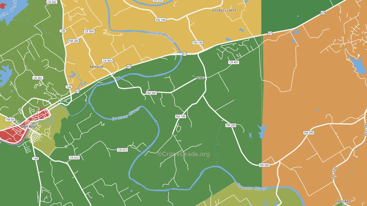 Nemo, TX Map of Assault Rates