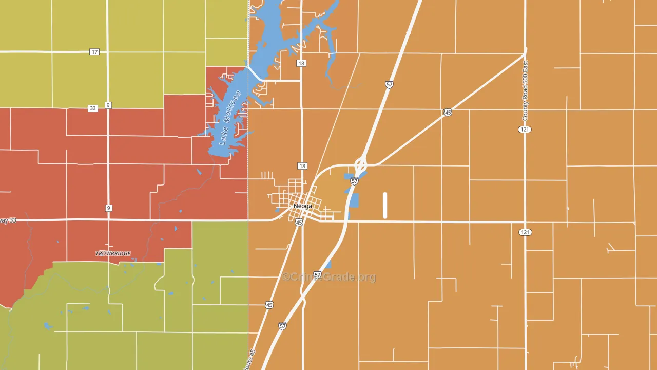 Neoga, IL Map of Assault Rates