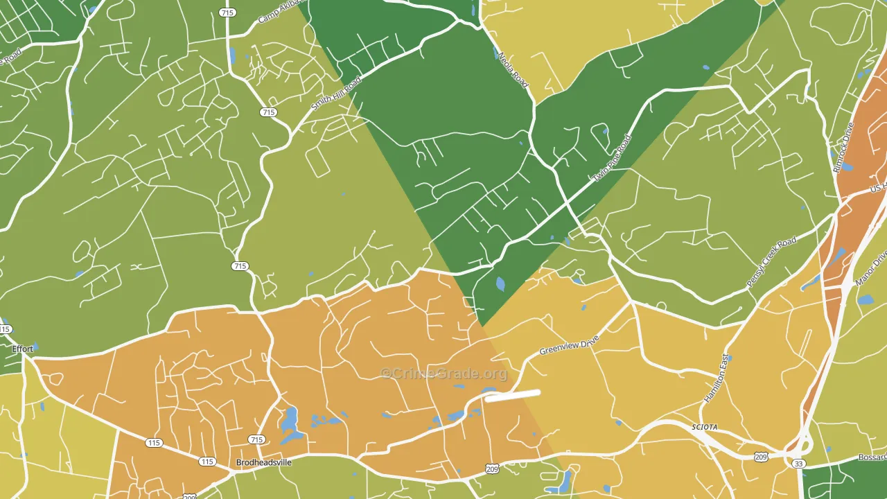 Neola, PA Map of Assault Rates