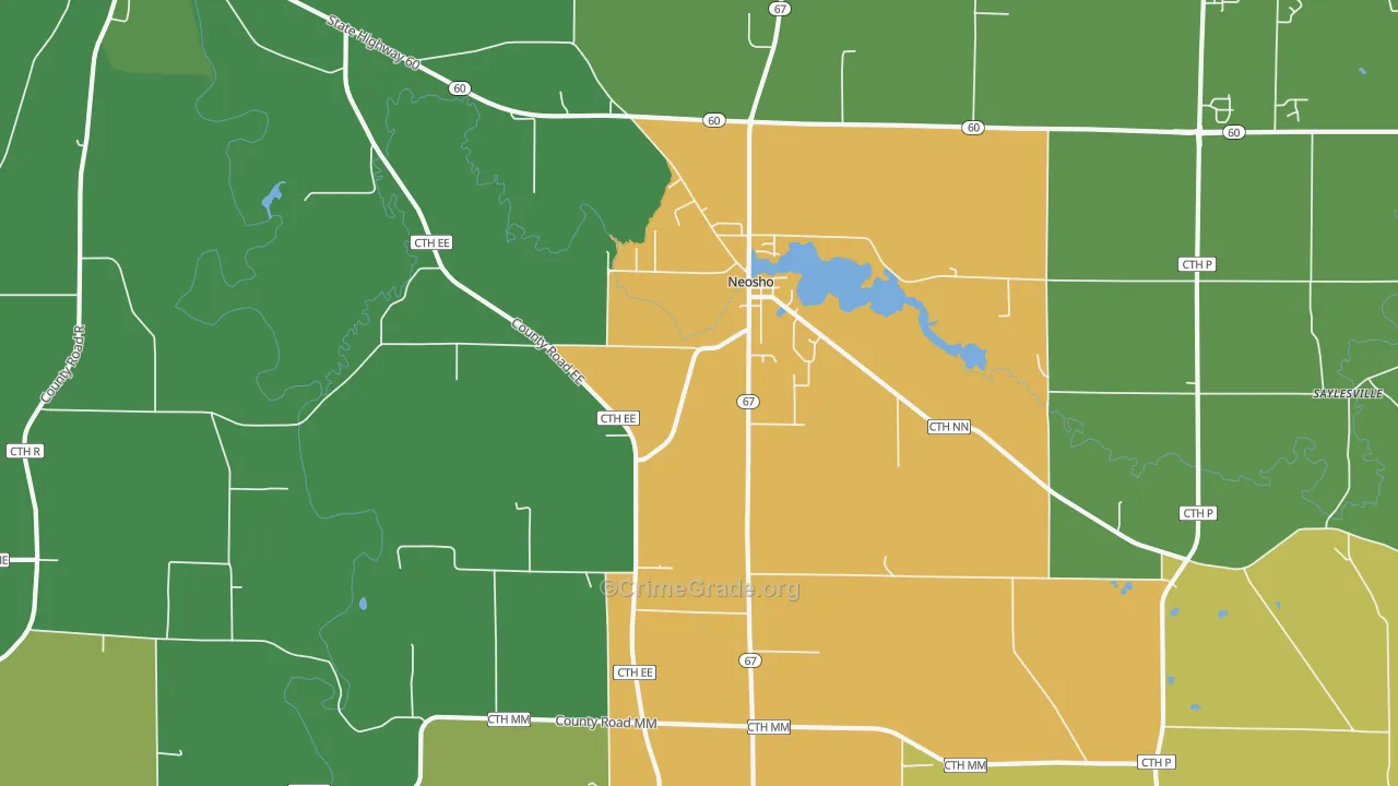 Neosho, WI Map of Assault Rates