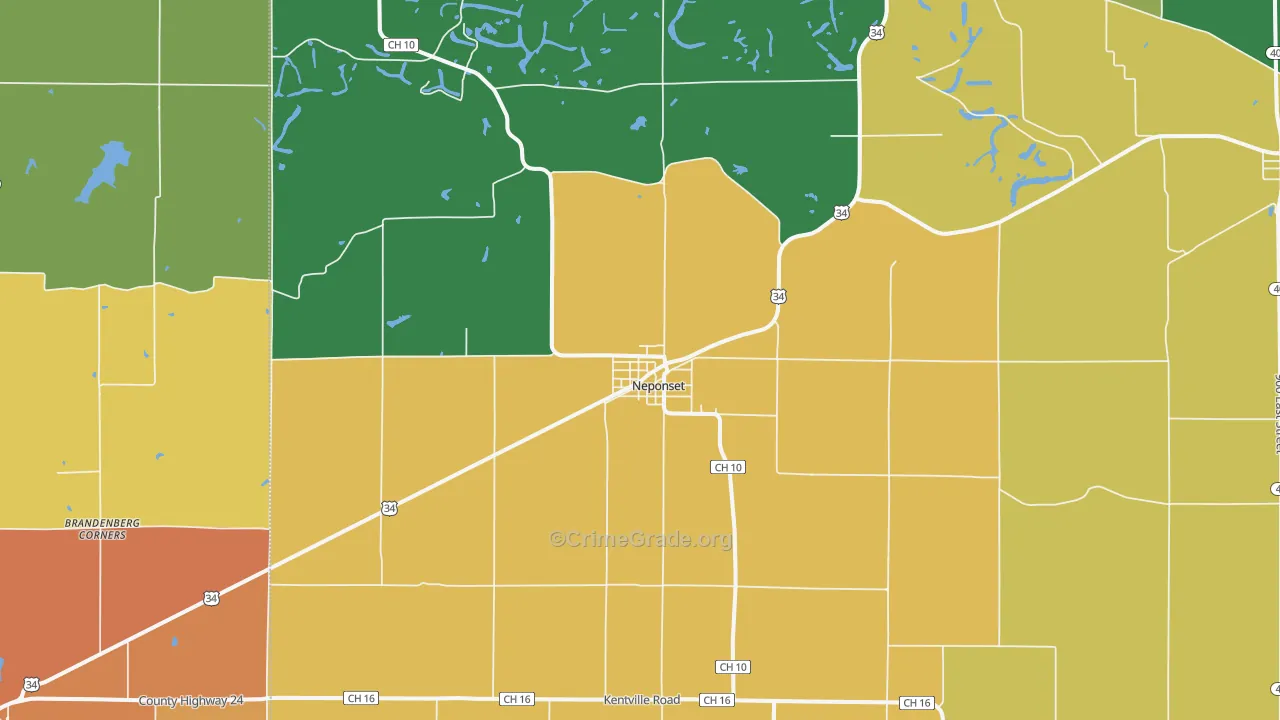 Neponset, IL Map of Assault Rates