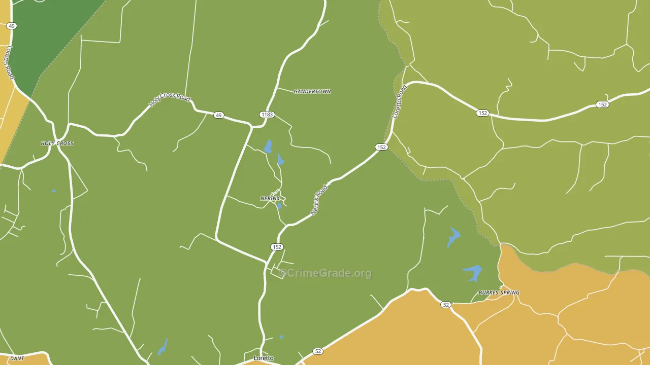Nerinx, KY Map of Assault Rates