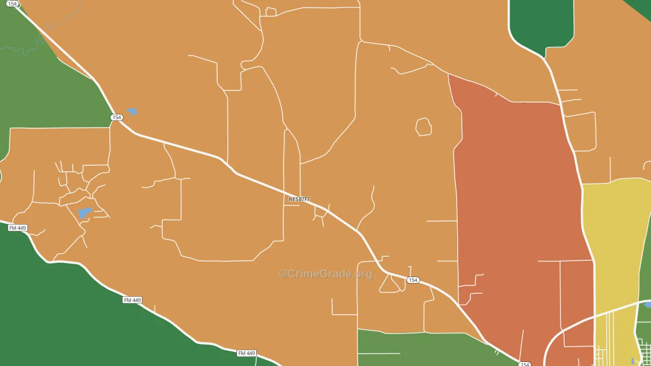 Nesbitt, TX Map of Assault Rates