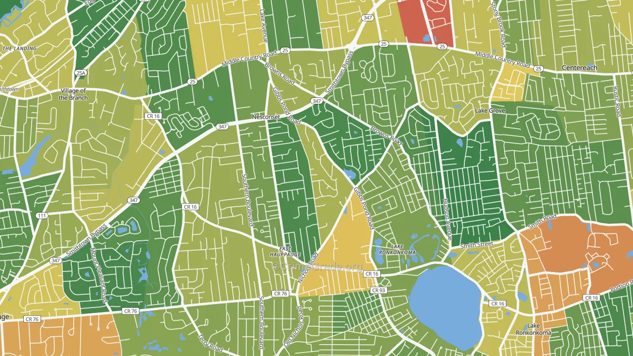 Nesconset, NY Map of Assault Rates
