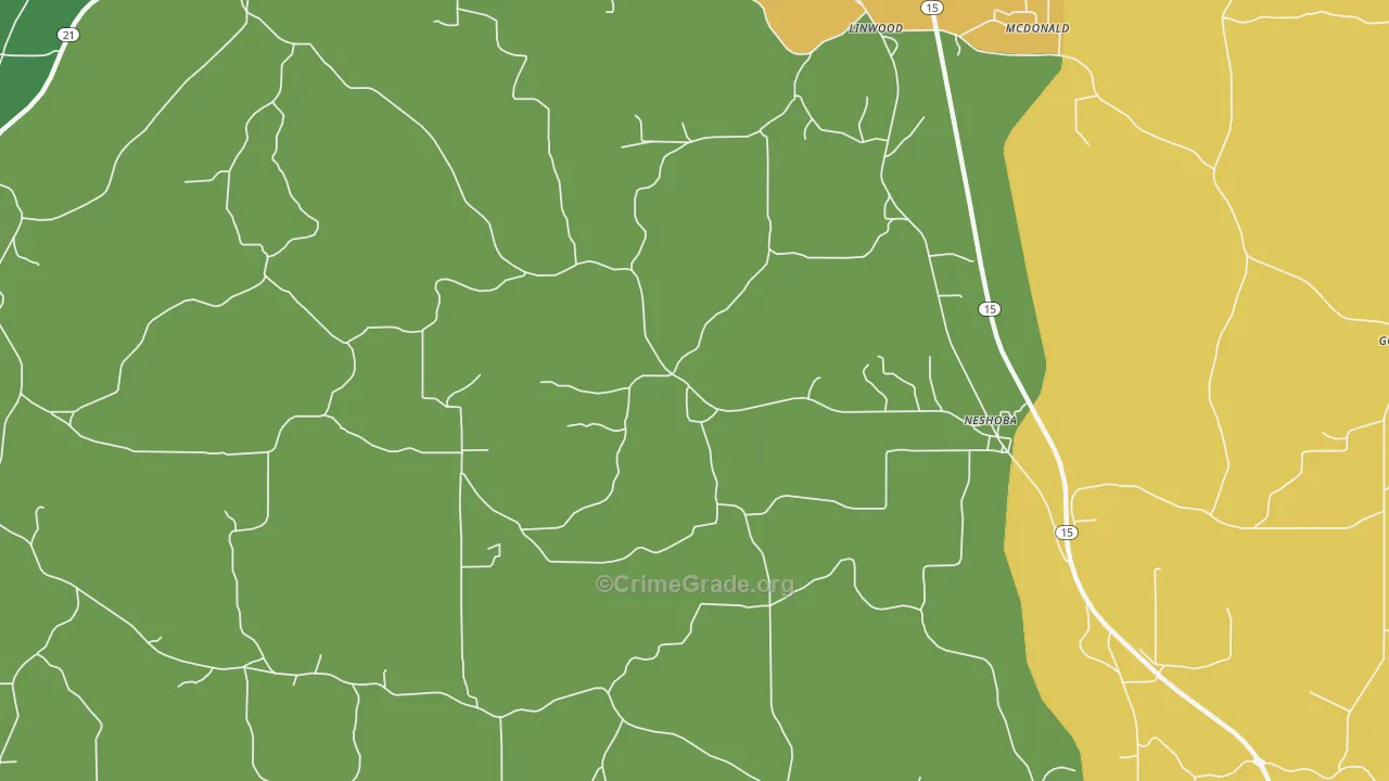 Neshoba, MS Map of Assault Rates