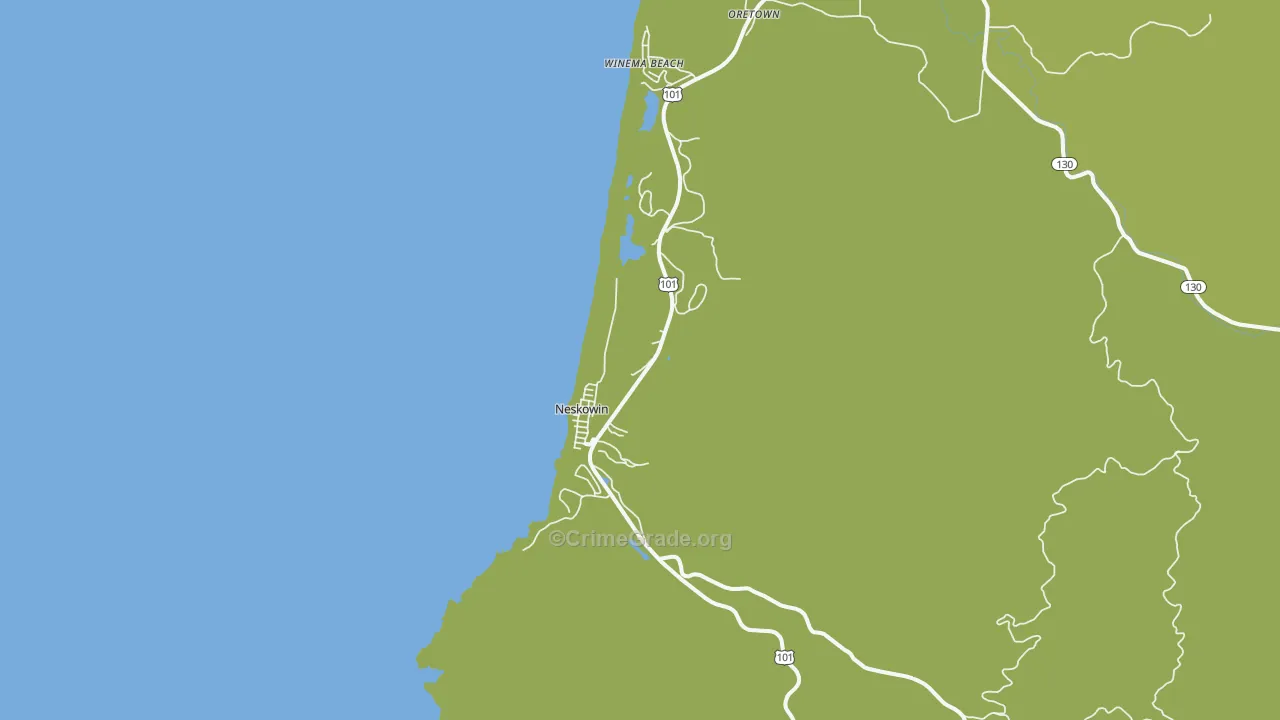 Neskowin, OR Map of Assault Rates