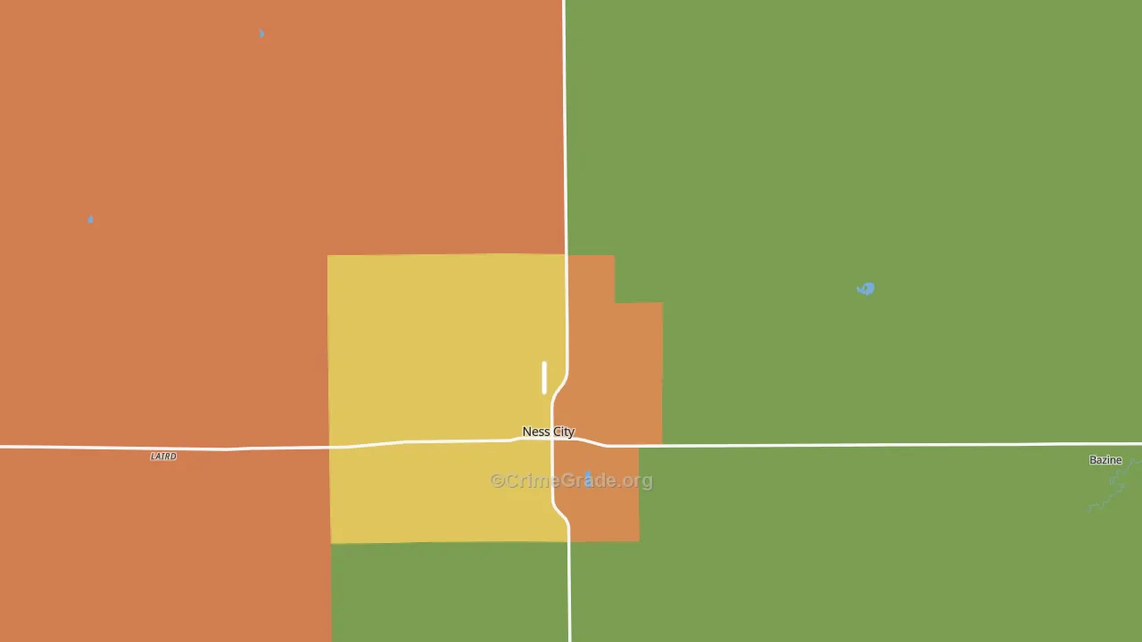 Ness County, KS Map of Assault Rates