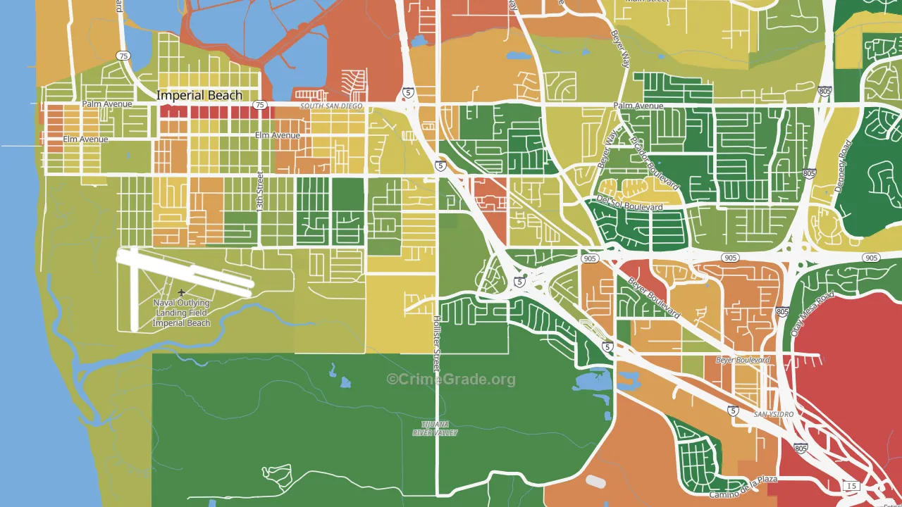 Nestor, San Diego, CA Map of Assault Rates