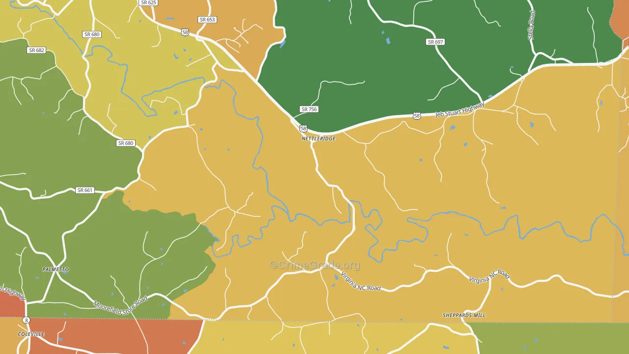 Nettleridge, VA Map of Assault Rates