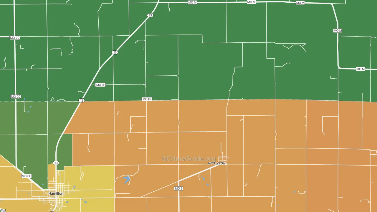 Nettleton, MO Map of Assault Rates