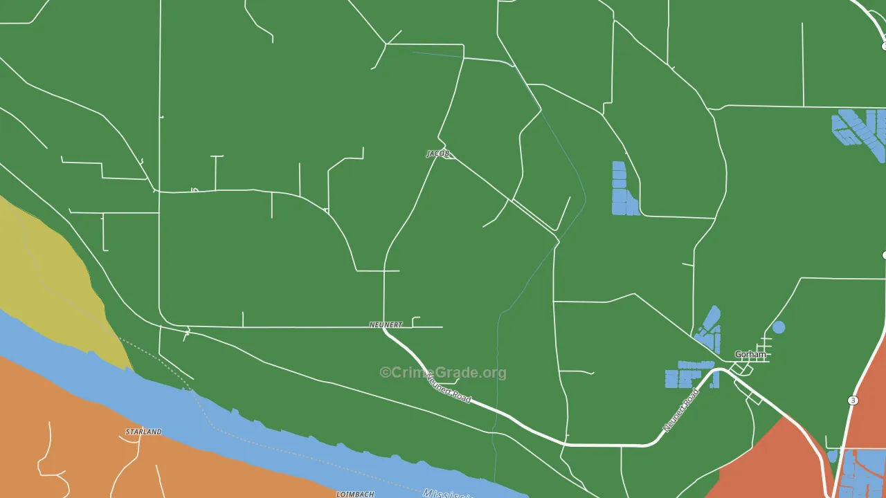 Neunert, IL Map of Assault Rates