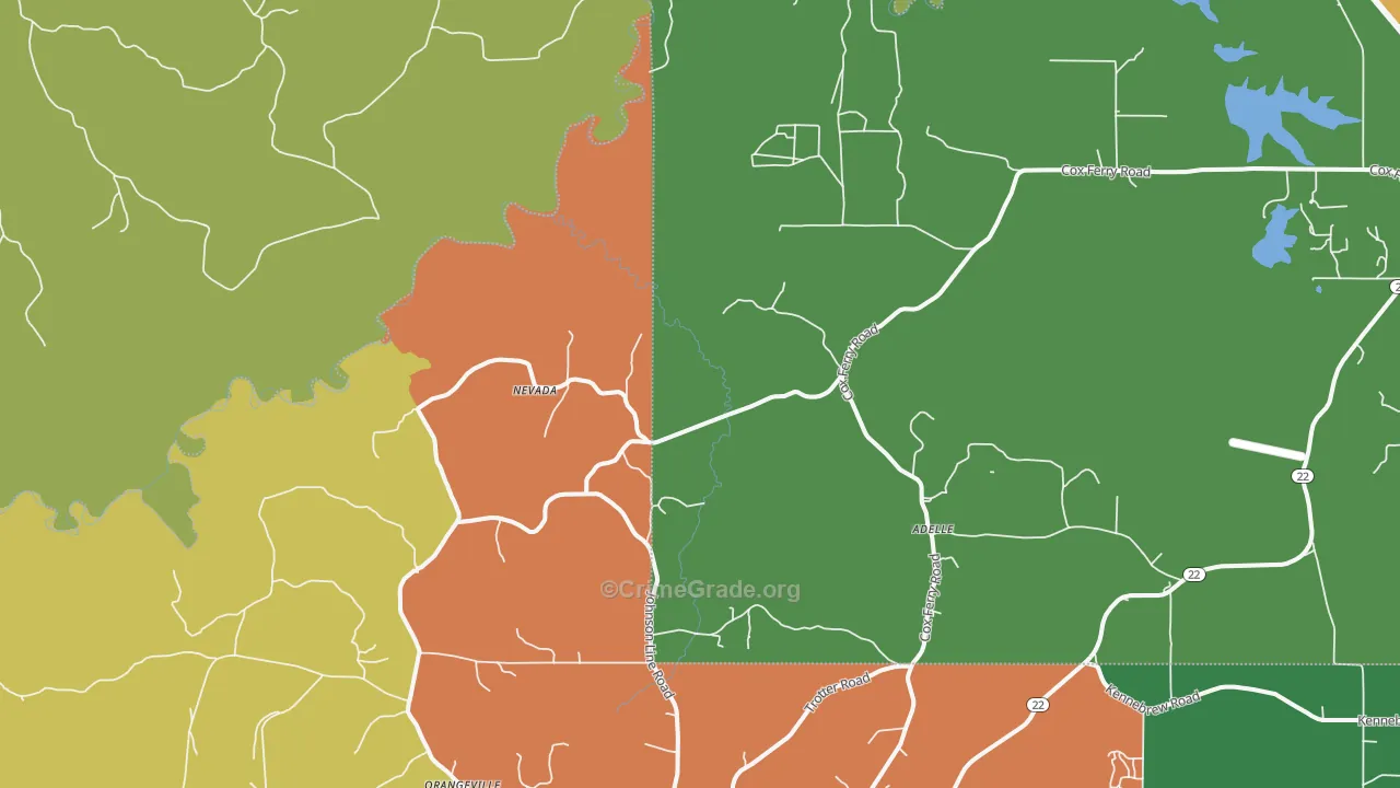 Nevada, MS Map of Assault Rates