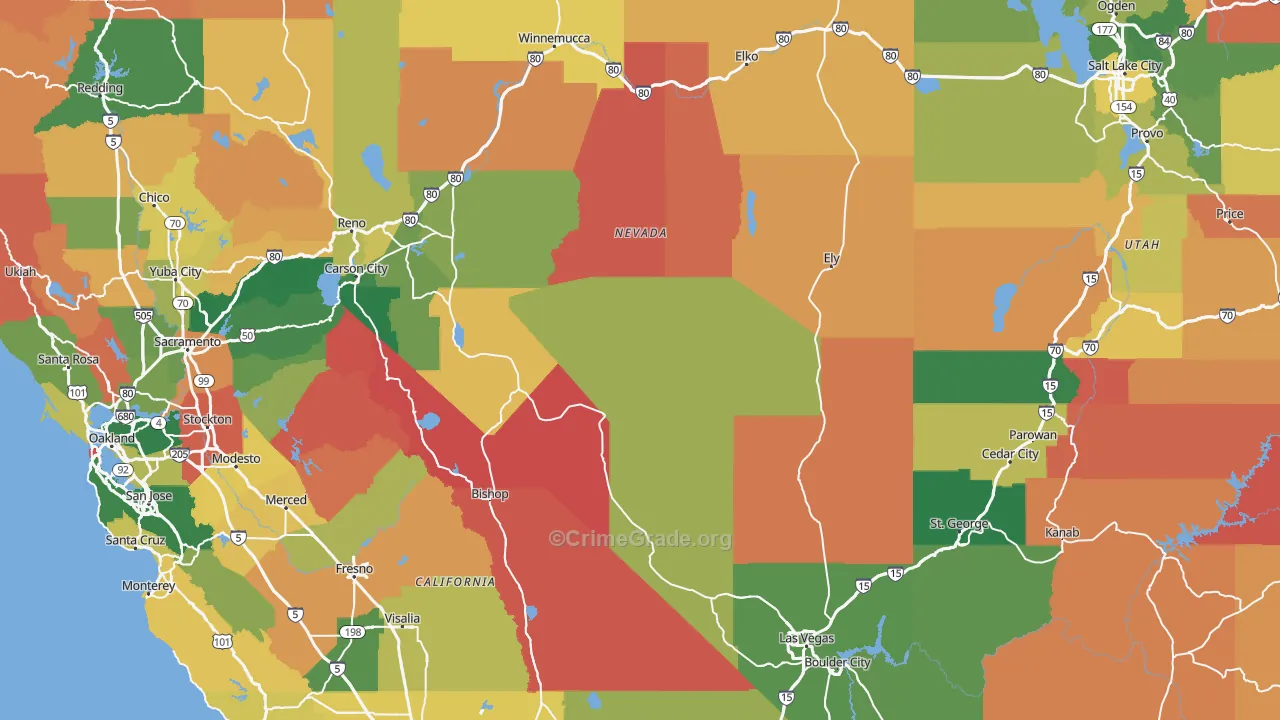 Nevada Map of Assault Rates