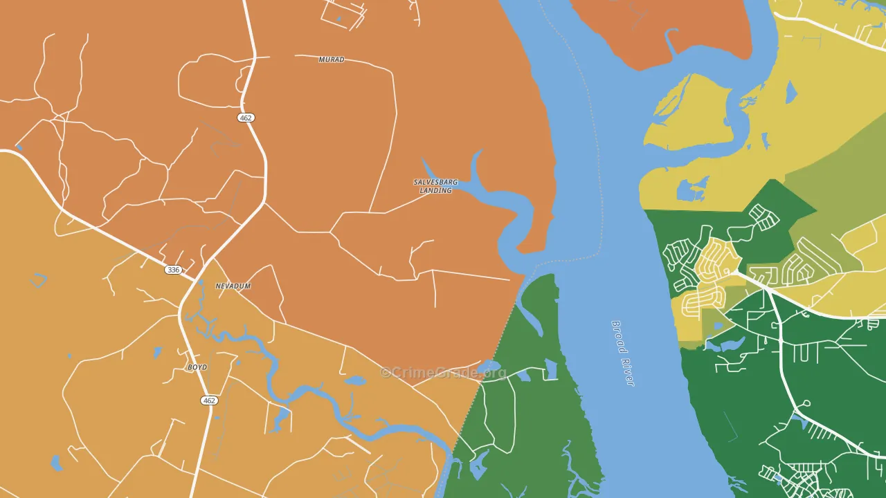 Nevadun, SC Map of Assault Rates