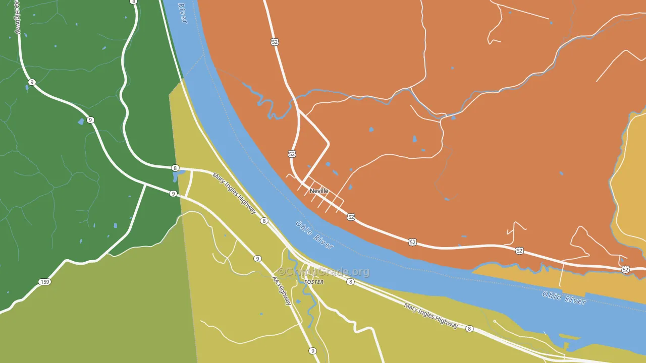 Neville, OH Map of Assault Rates