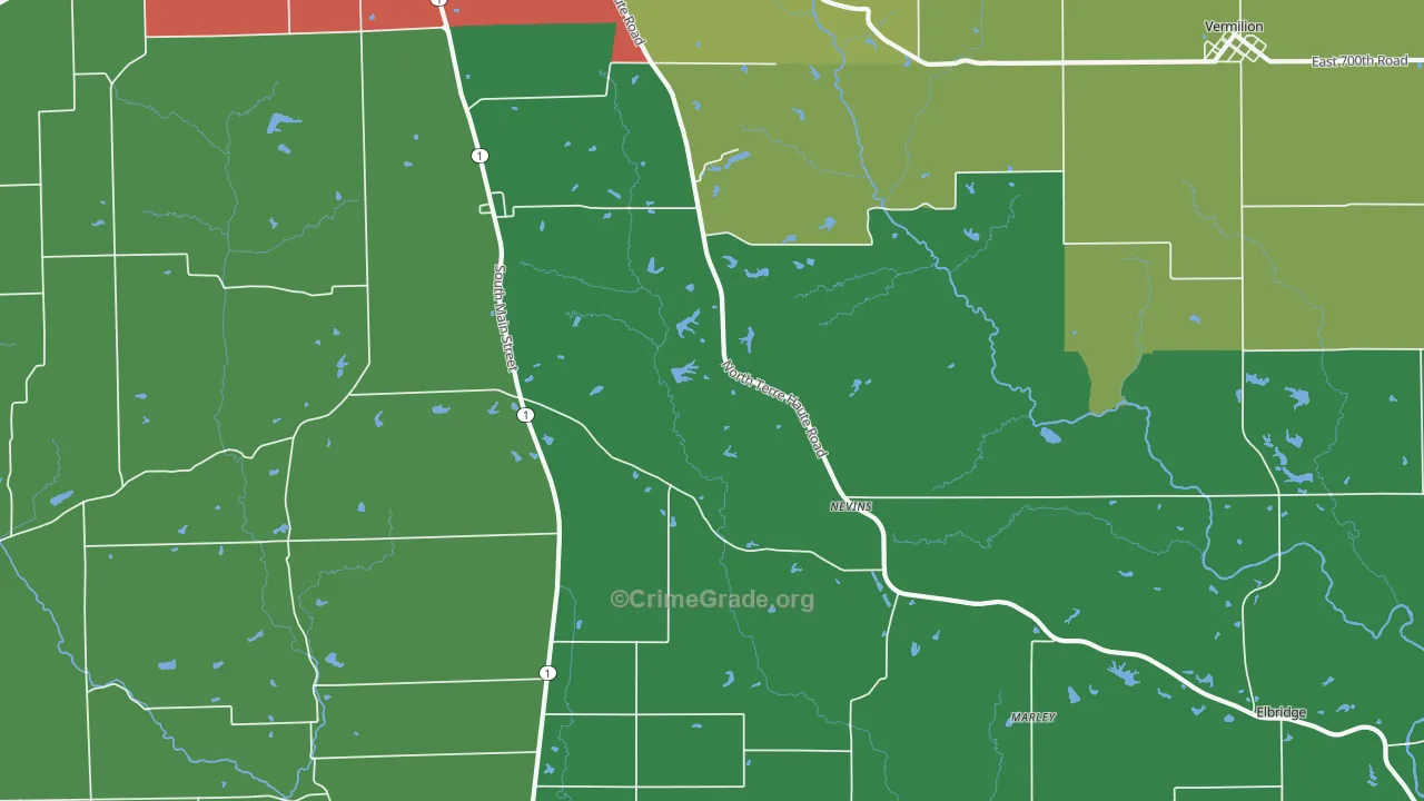 Nevins, IL Map of Assault Rates