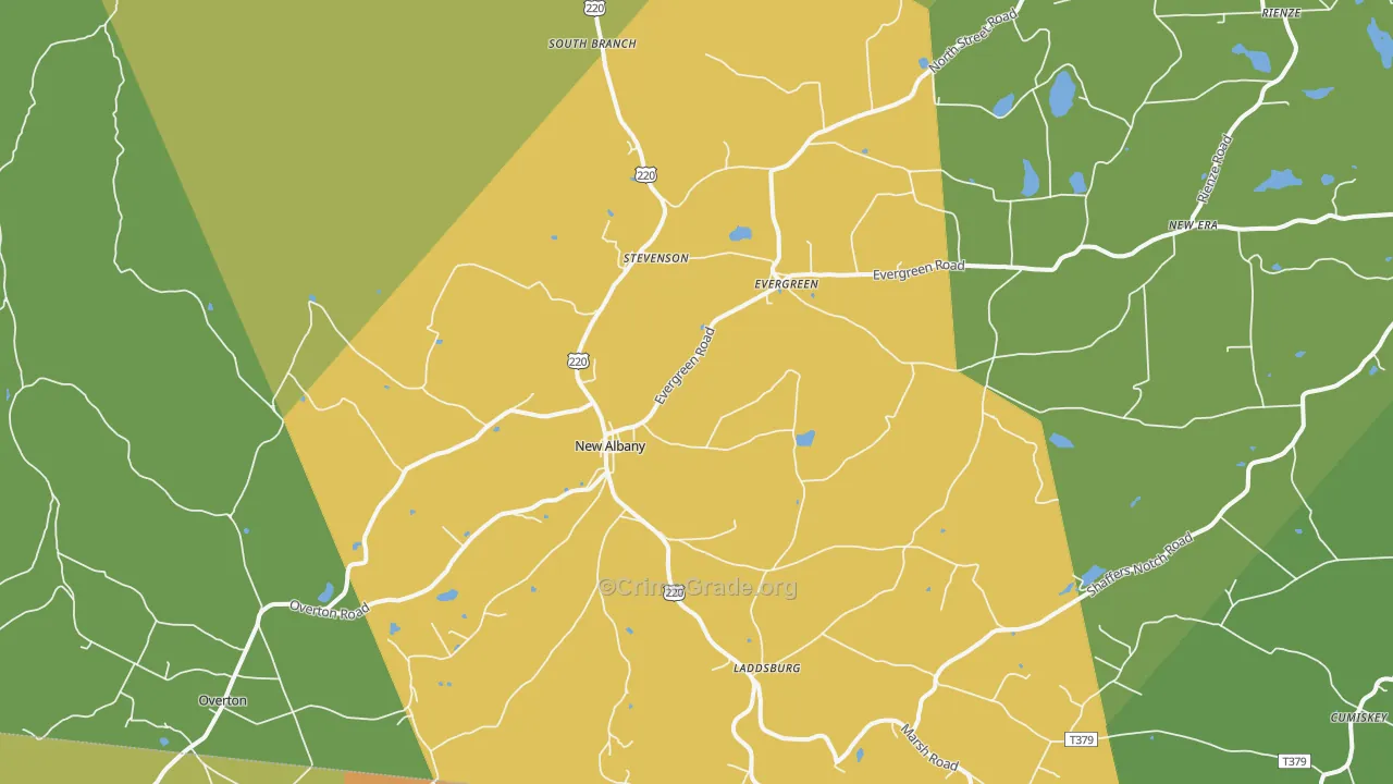 New Albany, PA Map of Assault Rates