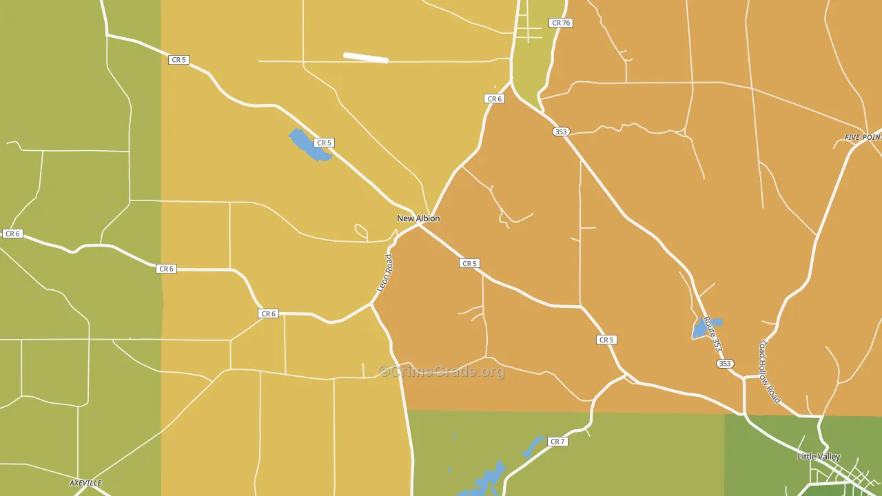 New Albion, NY Map of Assault Rates
