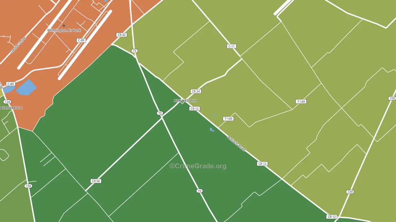 New Antioch, OH Map of Assault Rates