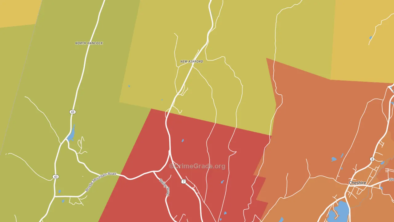 New Ashford, MA Map of Assault Rates