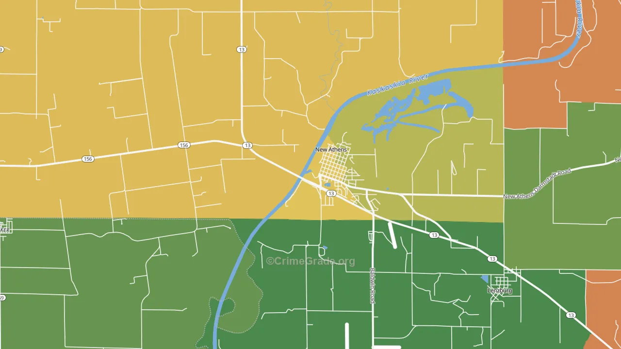 New Athens, IL Map of Assault Rates