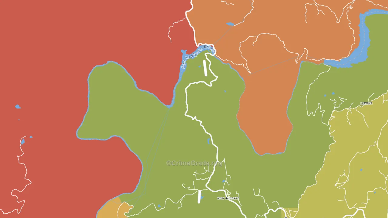 New Auberry, CA Map of Assault Rates