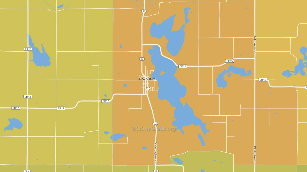 New Auburn, MN Map of Assault Rates