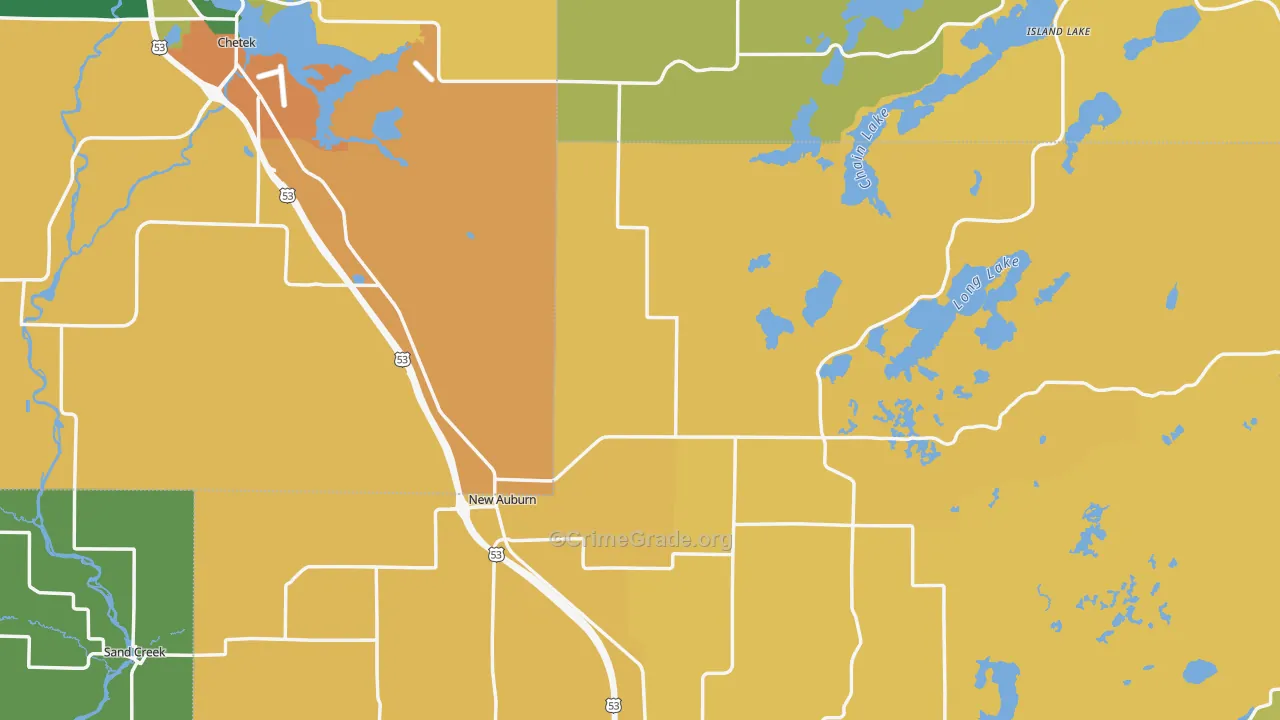 New Auburn, WI Map of Assault Rates