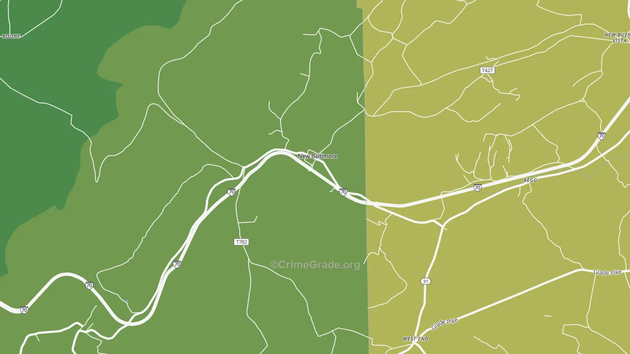 New Baltimore, PA Map of Assault Rates