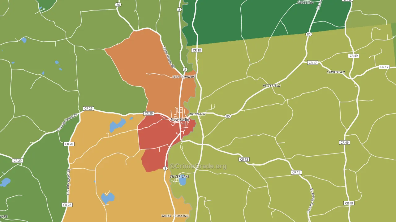 New Berlin, NY Map of Assault Rates