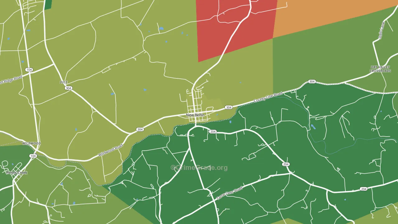New Berlin, PA Map of Assault Rates