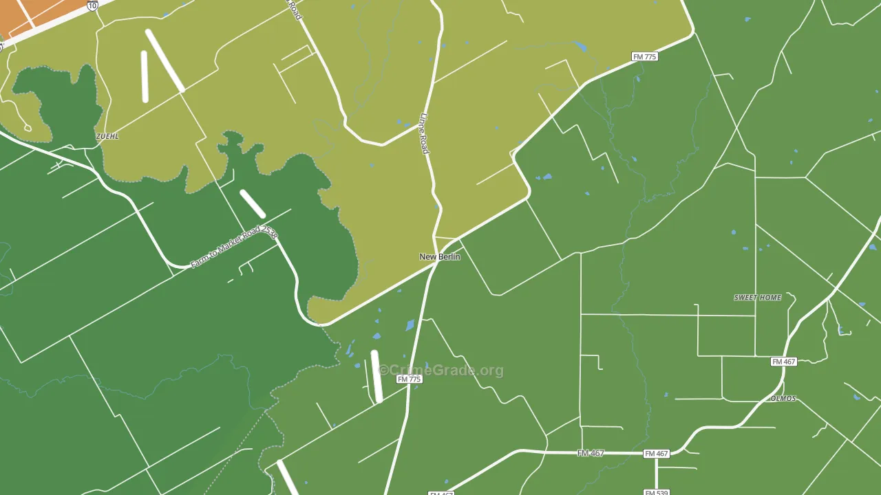 New Berlin, TX Map of Assault Rates
